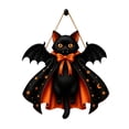 thumbnail image 2 of Black Cat Halloween Decor Hanging Wooden Sign, Spooky Hanging Halloween Decorations for Indoor Outdoor Wall Porch Door, Black Cat with Bat Wings Gothic Halloween Home Decor, 1, 2 of 7