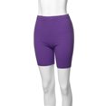 thumbnail image 5 of A2Y Women's Basic Solid Premium Cotton Mid Thigh High Rise Biker Bermuda Shorts Purple M, 5 of 5