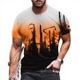 thumbnail image 2 of Hombres manga corta casual impresión cuello redondo moda pulóver camiseta blusa tops Pompotops oipoqjl31165, 2 of 4