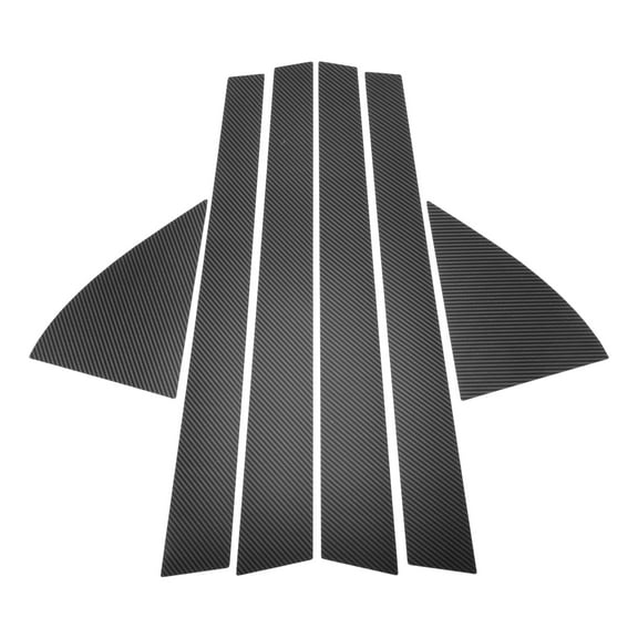 Unique Bargains 6 Pc Car Door Pillar Window Trim for Honda Civic 1992-1995 Black Carbon Fiber