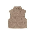 thumbnail image 2 of Women's Crop Puffer Vest Zip Up Front Lightweight Warm Long Sleeve Tops, 2 of 4
