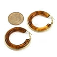 thumbnail image 5 of 304 Stainless Steel Hoop Earrings For Women Ring with Resin Chocolate 42mm, 5 of 5