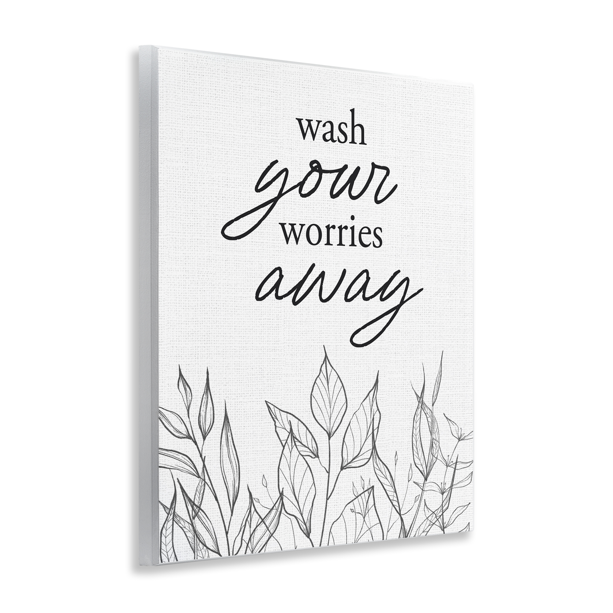 Wash Your Worries Away Minimalist Wall Plaque Art, design by Lettered and Lined