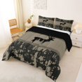 thumbnail image 2 of Castle Fairy Vintage Camo Wildlife Deer Full Size Comforter Sets 3-Piece,Jungle Animal Bedding Comforter Set,Dark Gray,Black Reversible,1 Comforter and 2 Pillowcases, 2 of 6