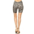 thumbnail image 3 of Women's Casual Animal Printed Elastic High Waist Stretch Biker Shorts, 3 of 5