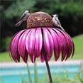 thumbnail image 3 of Wosthever Alimentador de pájaros de colibrí a prueba de agua, decoración de jardín portátil, tazón de comida de flores de Metal ligero, De coser Rojo, 3 of 6