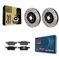 thumbnail image 1 of Transit Auto Front Coated Drilled Slotted Disc Brake Rotors and Ceramic Pads Kit for Car Land Rover Discovery Sport Jaguar E-Pace with 349mm Diameter Rotor KDC-101141, 1 of 11