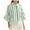 Army Green, variant on Womens Stripes Button Down Shirts Puff 3/4 Sleeve Crop Tops Dressy Casual Collared Office Work Blouses