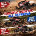 thumbnail image 4 of JoyStone 1:12 RC Cars 4WD Off-Road 2.4Ghz RC Monster Truck with Metal Shell and Light, Remote Control Car Crawler for Adult and Kid, 2 Batteries, Red, 4 of 10