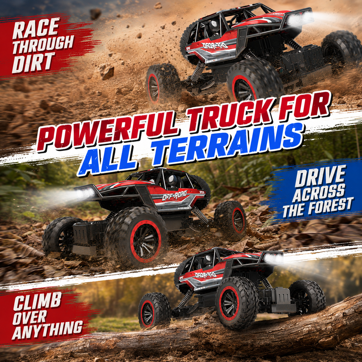 JoyStone 1:12 RC Monster Truck, 4WD Off-Road with Metal Shell & LED photo 3