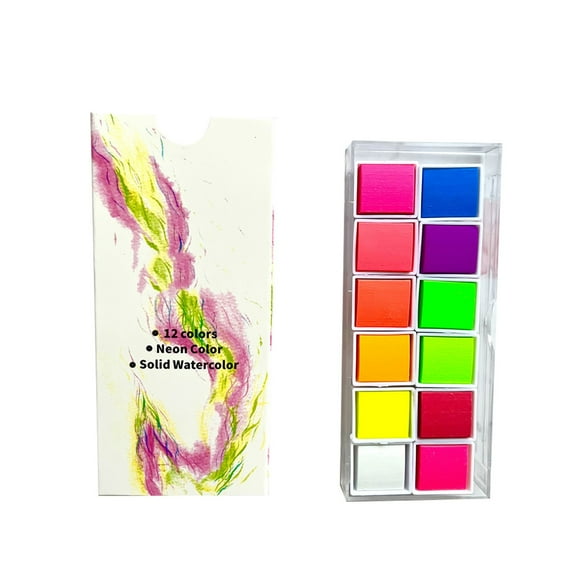 Watercolor Paint Set, Tyeign 12 Color Glitter Watercolor Paints Set Pearlescent Color Artist Art Set for Painting on Fabric Paper Crafts Watercolor Paints And Brushes Watercolor Paints Tubes Grey