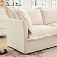 thumbnail image 3 of Chenille Fabric U Shape Sectional , 4 Seater, Deep Seat Comfy Couch For Living Room, Base Wide Fabric, Elegant, 3 of 5