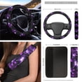 thumbnail image 4 of Jeiento Butterfly 12 PCS Car Accessories Front Car Seat Covers Set Steering Wheel Seat Belt Covers Armrest Pad Trash Bin Sunglass Pocket Purple Rear View Mirror Cover Cup Coasters Keychain for Van, 4 of 7