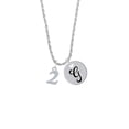 thumbnail image 2 of Delight Jewelry Silvertone Number - 2 - Silvertone Script Initial Disc - G - Charm Necklace, 20"+3", 2 of 4