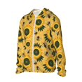 thumbnail image 2 of Balery Bees and Sunflowers Men's Women's UPF 50+ Sun Protection Lightweight Hoodie Performance Long Sleeve Shirt for Fishing Running-Medium, 2 of 9