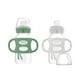 thumbnail image 1 of Botella de Cuello Ancho Dr. Brown's Verde y Gris con Boquilla Suave y Asas de Silicona 6 m+ Paquete, 1 of 12