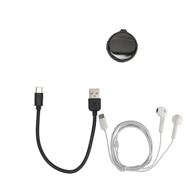 DEWIN Mini Enregistreur de Voix à la Mode Multifonction AI Intelligent HD Réduction du Bruit Activé Enregistreur pour Conférence Neutre Anglais, Noir 16GB