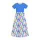 thumbnail image 4 of Vestido de manga corta con cuello redondo para niña, vestido de Pascua de manga corta para niña, vestido estampado con doble bolsillo para niña, falda larga informal, vestido de poliéster para niña, 4 of 5