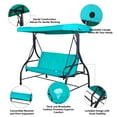 thumbnail image 4 of Patiojoy 3 Person Porch Swing Hammock Bench Chair Outdoor with Canopy Turquoise, 4 of 4