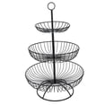 thumbnail image 1 of Cesta de frutas de alambre metálico de 3 niveles para verduras, mesa de cocina moderna para el hogar negro, 1 of 9