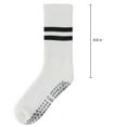 thumbnail image 7 of Women's 3-Pack Non-Slip Athletic Crew Socks with Striped Detail and Cushioned Support - One Size Fits Most, Multicolored-1, 7 of 7