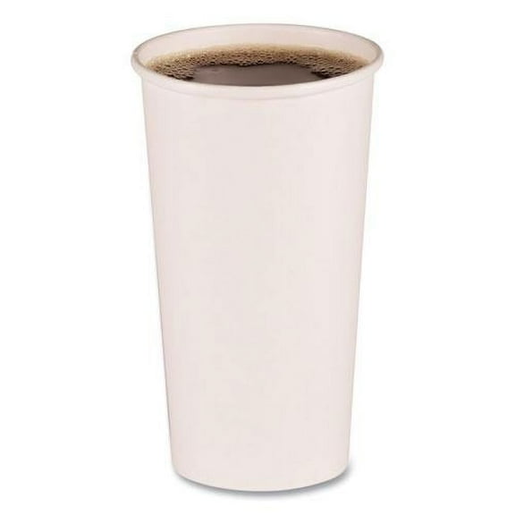 Boardwalk Paper Hot Cups, 20 oz, White, 50/Sleeve, 12 Sleeves/Carton