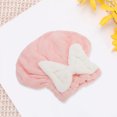 thumbnail image 5 of Unique Bargains 1 Pc Water-absorbent Bow Hair Drying Towel for Bathroom Hotel Coral Fleece Light Pink, 5 of 5