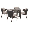 thumbnail image 4 of Ensemble à dîner extérieur en acier 5 pièces pour patio Laval Better Homes & Gardens avec coussins, brun, 4 of 9