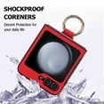 thumbnail image 4 of Dteck Case for Samsung Galaxy Z Flip 7,Shockproof Leather Ring Holder Case Hard PC Back Cover for Galaxy Z Flip 7,Red, 4 of 9