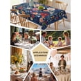 thumbnail image 6 of Navy Blue Flowers Tablecloth Rectangle Table Cloths 54x108, Waterproof Tablecloth Outdoor Table Cloth, Spring Vintage Floral Leaves Farmhouse Washable Table Cover for Kitchen Dinning Party, 6 of 8