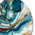 thumbnail image 4 of Designart "Tidal Dream Half-Moon Marble I" Abstract Marble Metal Round Wall Art Prints, 4 of 5
