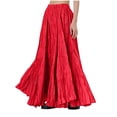 thumbnail image 2 of Penkiiy Women's Flowing Drape Wrinkled Loose And Slimming Oversized Skirt Half Length Skirt Free Size Red, 2 of 9