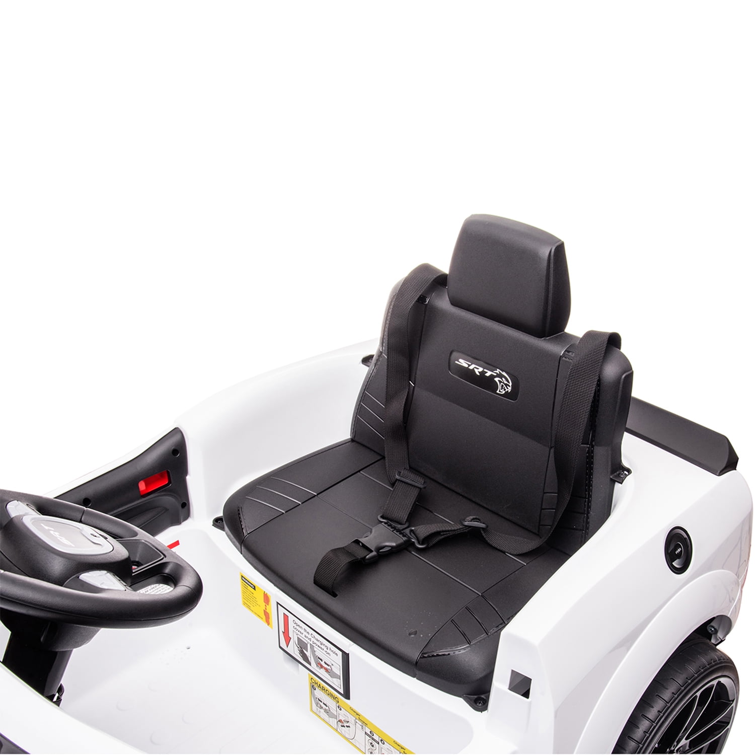 CIPACHO Licensed DODGE Challenger Children Ride On Car, 12V Battery Powered Electric 4 Wheels Kids Car Toys for Boys Girls, White CIPACHO Licensed DODGE Challenger Children Ride On Car, 12V Battery Powered Electric 4 Wheels Kids Car Toys for Boys Girls, White