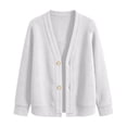 thumbnail image 5 of Junboys Women's Button Front Color Cardigan - Long Sleeve Knit, Fall Cardigan for Women, Soft Cashmere, Everyday, 5 of 6