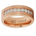 thumbnail image 2 of Men's Rose Goldtone Titanium Wedding Band Ring Cubic Zirconia 8mm, 2 of 5