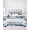 thumbnail image 2 of Twin Quilt Bedding Set, Blue Starfish Coastal Reversible Summer Quilt 3 Pieces, Ocean Beach Coral Nautical Botanical Lightweight Bedspreads Coverlets with 2 Pillow Shams for All Seasons, 2 of 5