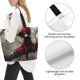 thumbnail image 3 of Balery Dark Red Hooded Girl Bolsa Tote Estilo Estético con Cremalleras, Bolsa de Hombro, Bolsa de Compras Grande y Plegable, 3 of 8