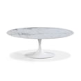 thumbnail image 1 of Bria Elegant Oval Dining Table with Carrara Marble Top and White Aluminum Base – A Refined and Timeless Design, Perfect for Adding Luxury and Sophistication to Modern Dining Spaces", 1 of 4