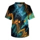 thumbnail image 1 of Men's Short Sleeve V Neck Print Chest Pocket Carer Top 5XL, 1 of 3