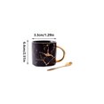 thumbnail image 2 of Advancent Tazas de café de cerámica nórdicas con cuchara de acero inoxidable, juego de vajilla, té de agua, estilo desayuno, tazas de leche, Juegos de servir café y té Oro Blanco/Cuchara 301-400ml, 2 of 6