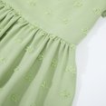thumbnail image 7 of HILEELANG Little Girl Dress Short Sleeve Summer Light Green Casual Tie Back Princess Elegant Party Dress 5-6T, 7 of 7