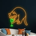 thumbnail image 5 of Handmadetneonsign Raccoon Drinking Wine Neon Sign, Raccoon Wall Art Decor, Cocktail Wall Decor, 5 of 5