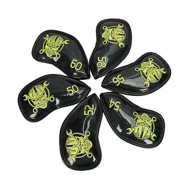 S SERENABLE 6pcs PU Golf Iron Headcover Anti-Slip Head Cover Club Anti Green