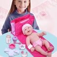 thumbnail image 2 of 10 Piece Deluxe Diaper Bag Gift Set | Feat. 13 Realistic Smiling Baby Newborn Doll | La Newborn - JC Toys | All Vinyl | Washable | Ages 2+, Pink, 2 of 5