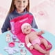 thumbnail image 2 of 10 Piece Deluxe Diaper Bag Gift Set | Feat. 13 Realistic Smiling Baby Newborn Doll | La Newborn - JC Toys | All Vinyl | Washable | Ages 2+, Pink, 2 of 5