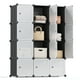 thumbnail image 1 of SONGMICS ULPC34HV1 - Juego de 12 Cubos de plástico, estantes de Almacenamiento para clóset, clóset de plástico, estantería Modular, estantería con Puertas para recámara, Sala de Estar, Blanco y Negro, 1 of 5