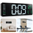 thumbnail image 2 of Reloj de pared digital con control remoto, reloj digital LED grande de 16 pulgadas con visualización de hora/fecha/semana/temperatura, reloj de pared con atenuación automática y 10 niveles de brillo p, 2 of 8