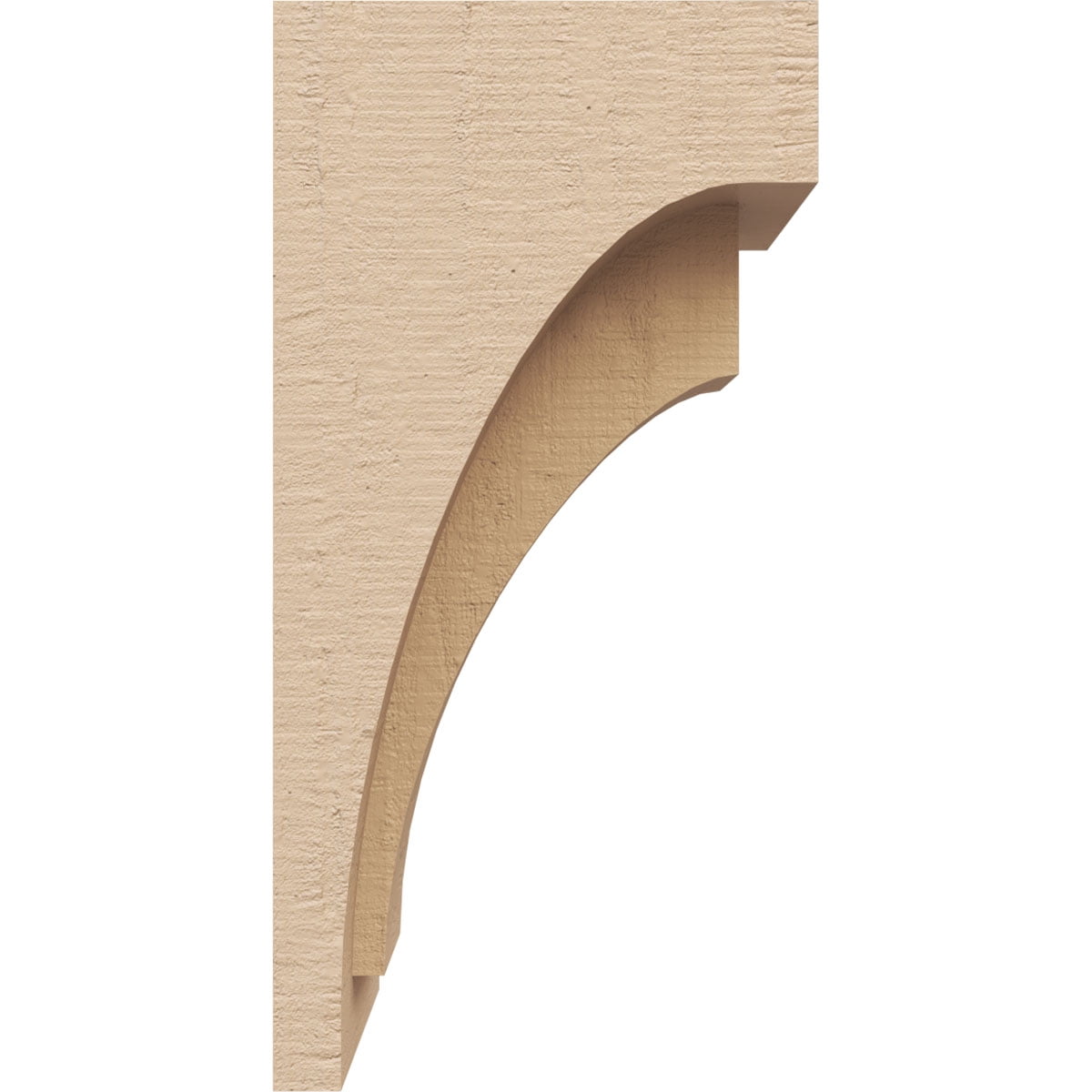 4"W x 4"D x 8"H Wide Rivera Rough Cedar Woodgrain TimberThane Corbel, Primed Tan
