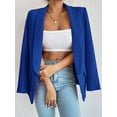 thumbnail image 6 of Women Casual Blazer Suit Open Front Shawl Collar Long Sleeve Fitted Jacket for Office Work Blue S, 6 of 6