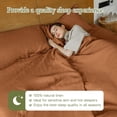 thumbnail image 5 of Simple&Opulence 100% Linen Sheet Set Solid Color-4 Pcs Washed French Linen (1 Flat Sheet,1 Fitted Sheet,2 Pillowcases)-Breathable Bedding Set (Rust, Queen), 5 of 9